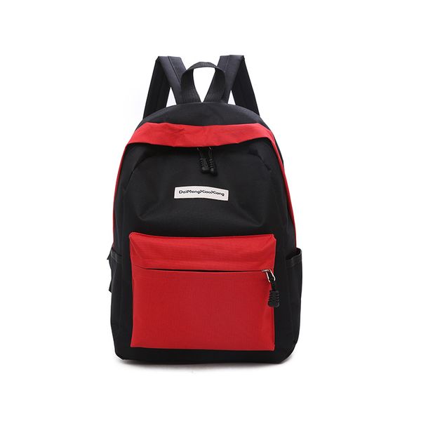 

2020 color blcok boy girl school bag for teeanger women men canvas backpack waterproof splice bags travel bags mochila