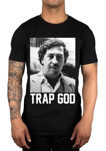 

men t-shirt homme 2020 men fashion trap god t shirt pablo escobar money coke urban tv brand, White;black
