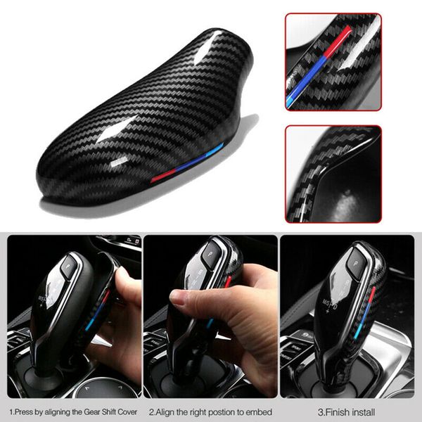 

for 5/7 series x3/x4 g30 g31 g01 g02 carbon fiber gear shift knob cover trim