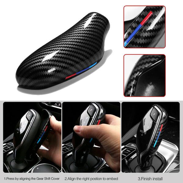 

for 5/7 series x3/x4 g30 g31 g01 g02 carbon fiber gear shift knob cover trim