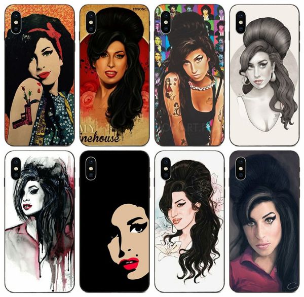 

[tongtrade] uk girl singer amy winehouse art case for iphone 11 pro x xs max xr 6s 5s 5c 5 galaxy j5 j7 pro huawei y5 htc one m9 cover case