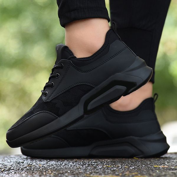 

new classics casual men walking shoes lace up men casual shoes outdoor jogging sneakers comfortable soft#g4, Black