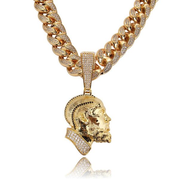 

r.i.p nipsey hussle cuban chain necklace & pendant with tennis chain iced out bling cubic zirconia shining mens hip hop jewelry, Silver