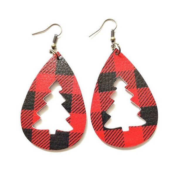 

christmas leather earrings teardrop earring lightweight faux leather leaf earrings mandala print petal drop earrings for girls/ladies, Silver