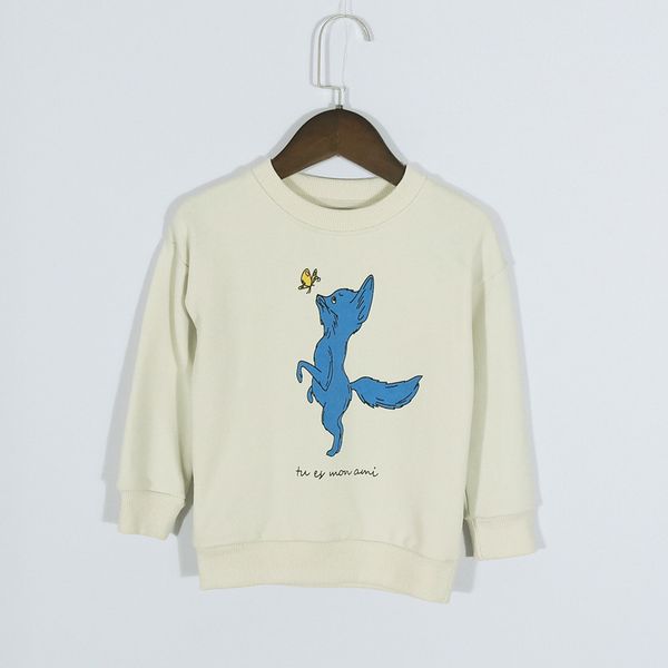 

lashojas fox and butterfly white sweatshirt for kids boys girls spring autumn t200413, Blue