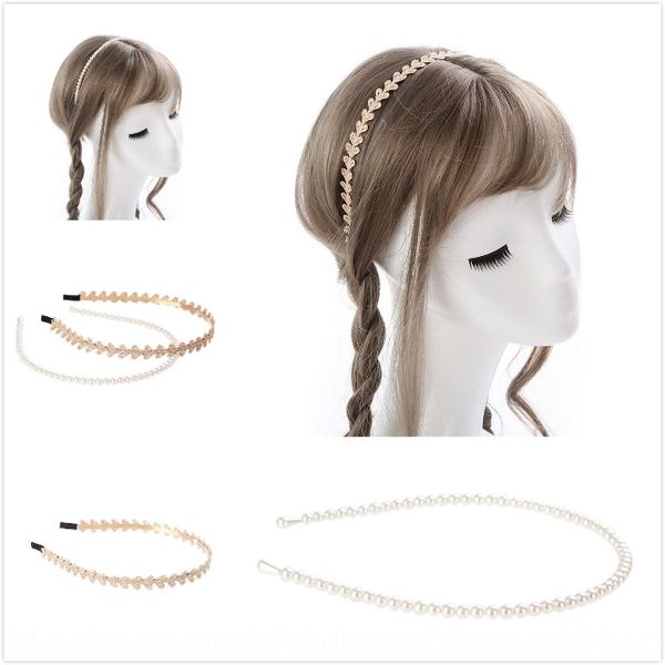 

high-end women's girls' personalized lace hair band hair band pearl lace pearl two-piece set (-6, Slivery;white