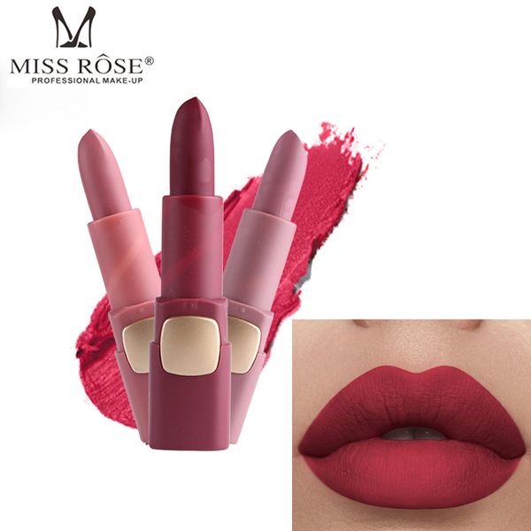 Miss Rose Ruby Red Matte Lipstick Cosmetics Makeup Waterproof Lips Make Up Lip Sticks Rouge A Levre Mat Lipsticks Permanent Makeup Cosmetics From