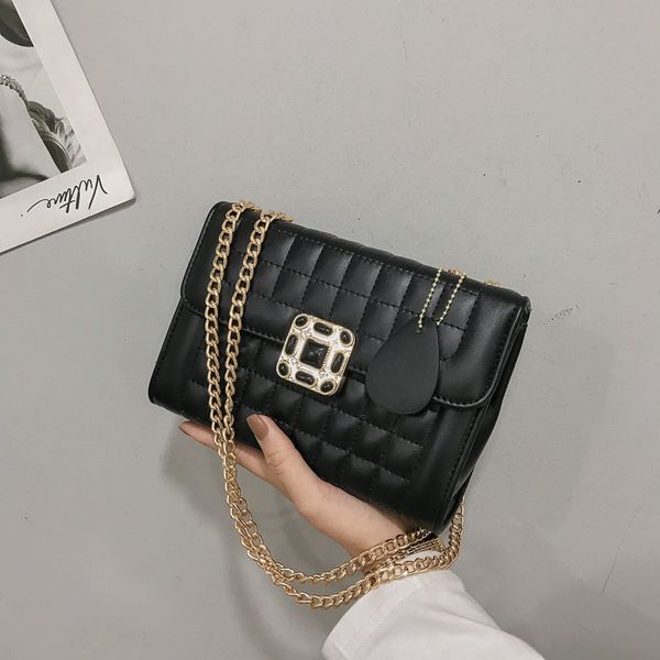 

designer handbag plum blossom lock lingge ladies bag 2019 new foreign air shoulder bag korean fashion chain slung small square bag
