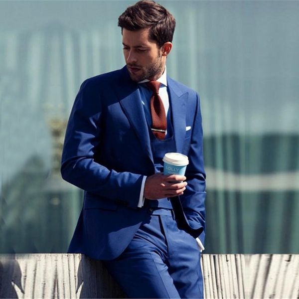 

new arrival two buttons groomsmen peak lapel groom tuxedos men suits wedding/prom man blazer ( jacket+pants+vest+tie) 091, Black;gray