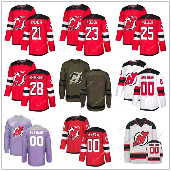 

Kyle Palmieri Stefan Noesen Mirco Mueller Damon Severson Jersey 2019 Men Women Youth Kid Winter Classic New Jersey Devils C A Patch Salute t