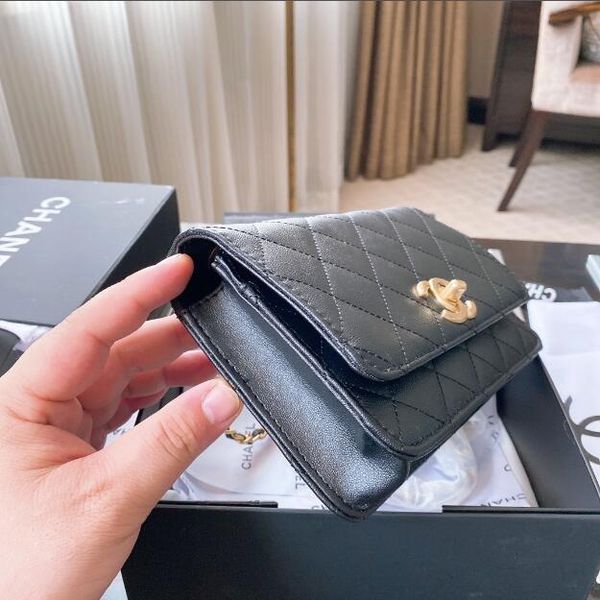 

new chain fortune bag classic chain bag can be crossed with one shoulder, with card, zipper and small change, small and practical