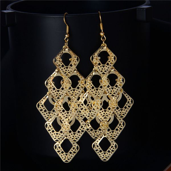 

h:hyde fashion elegant gold silver color long drop earrings jewelry statement dangle earring for women boucle d'oreille