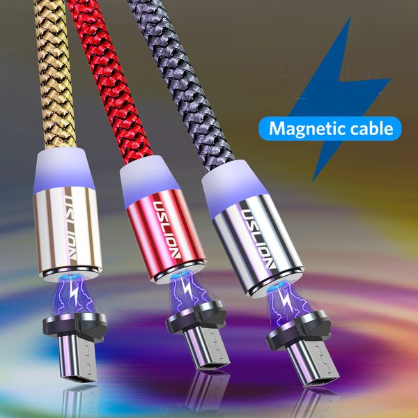 

2m magnetic micro usb cable for samsung s10 type-c charging charge magnet charger adapter usb type c mobile phone cables