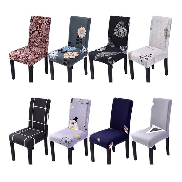 

1/2/4/6pcs kitchen chair cover dining seat cover black slipcover chair removable furniture covers anti-dust spandex covers