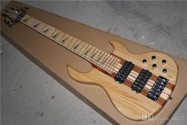 

one piece neck through ash body 24 frets 6 strings electric bass guitar maple fingerboard active 1 2
