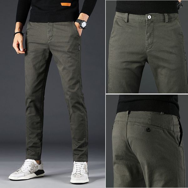 

men's pants 2021 spring summer autumn casual men cotton slim fit thin chinos fashion trousers male brand clothing plus size 28-38, Black