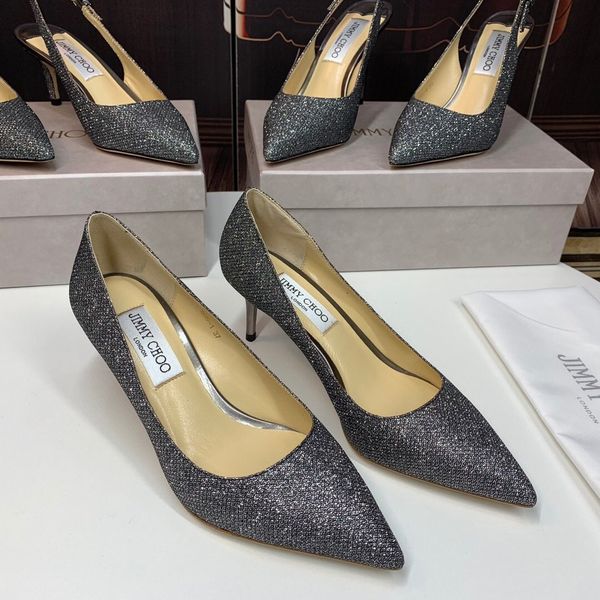 

2020 all girls dream high-end luxury fashion stardesigner women's high heels party wedding shoes sandals pointed women's shoes ppo, Black