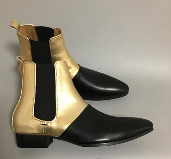 

real picture high slim on patchwork personalized pointed toe persional fashion boots, Black