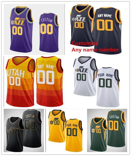 

printed utahjazz rudy #27 gobert 44 bojan bogdanovic mike 10 conley joe 2 ingles donovan 45 mitchell 11 dante exum basketball jerseys, Black