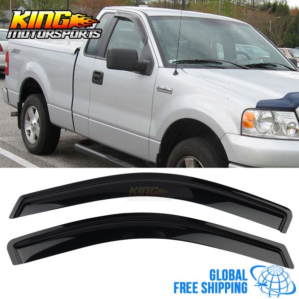 

fits 04-08 ford f150 standard cab acrylic window visors 2pc set global ing