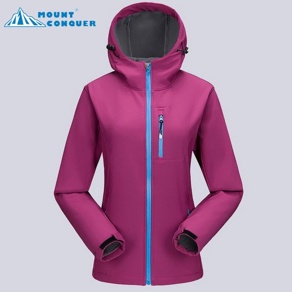 

women trekking rain coat female windproof waterproof jacket women's winter fleece softshell outdoor hiking jackets, Blue;black