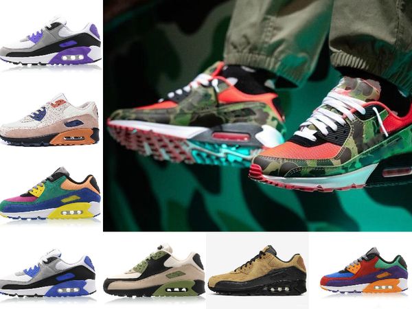 

2020 mens дешевые 90 кроссовки кроссовки 90s тройной черный белый camo lahar побег премиум разводят инфракрасные игры royal женские тренажер