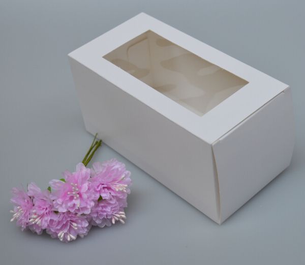 

ци размер: 10 * 10 * 12см большой белый подарочная картонная коробка белая бумага подарочная коробка с clear pvc окна упаковка macaron упако