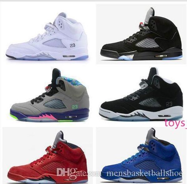

mens 5 basketball shoes 5s red blue suede olympic metallic gold og black metallic fire red white grape cement oreo sports shoes 41-47