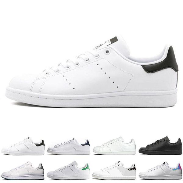

оригинальная мужская повседневная обувь stan smith с кожаной отделкой 2019 new chaussures smith green черный белый синий женская спортивная, White;red