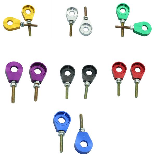 

1pair 7 colors 12mm rear wheel axle hole chain tensioner adjuster for motorcycle modification parts accessories