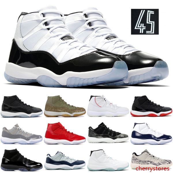 

designer concord 45 basketball shoes platinum tint bred men running trainer 11 cap and gown low snake midnight navy sport sneakers us 36-47