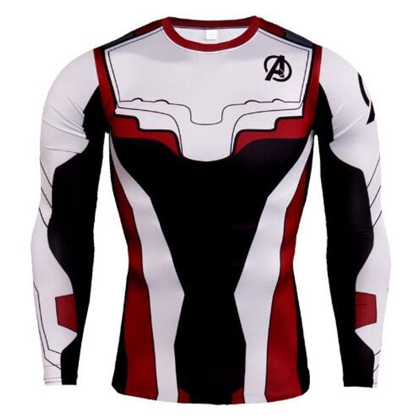 

новый дизайнер мстители сжатия с длинным рукавом мужская беговая рубашка летние мужчины тренажерный зал футболка marvel super heroes рашгард, White;black