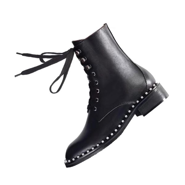 

2019 new fashion wild latest women designer boots martin rubber sole 100% genuine leather size 35-42 factory dir, Black
