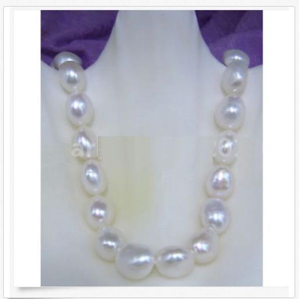 

huge natural aaa11-13mm south sea genuine white pearl necklace 14k gold clasp, Silver