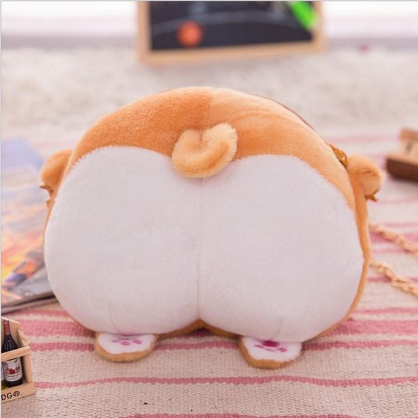 

new 3.5" 9cm corgi plush doll wallet anime pendants novelty dolls keychains gifts stuffed soft toys cute bag