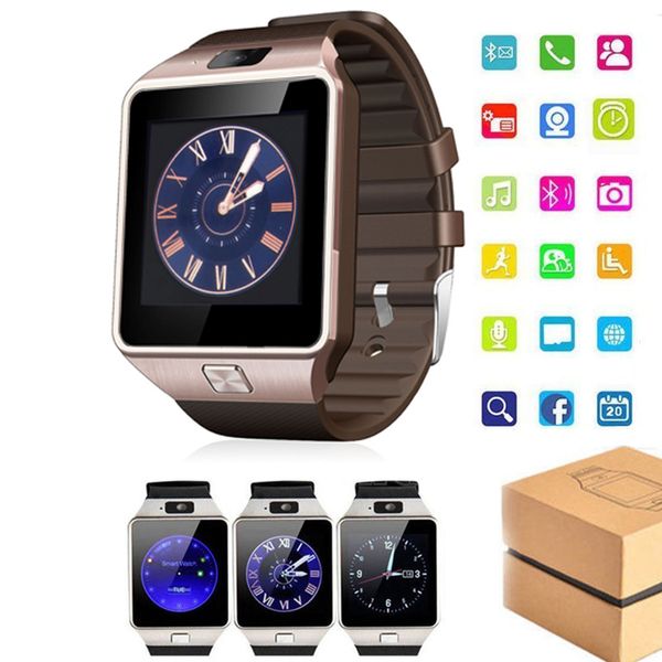 

smartwatch intelligent digital sport gold smart watch dz09 pedometer for phone android ios wrist watch men women watches, Slivery;brown
