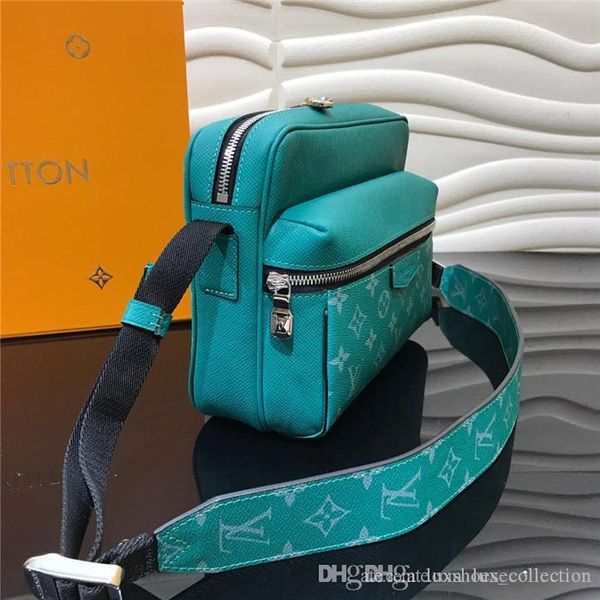 

small postmans bag soft black cowhide with coated canvas sport style zipper compartment pockets chest package