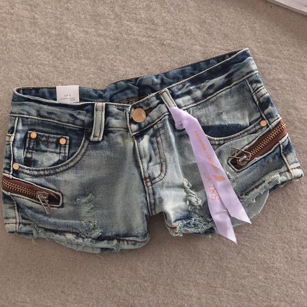 

2018 summer fashion denim shorts women hole low waist jeans shorts plus size 25-31, White;black