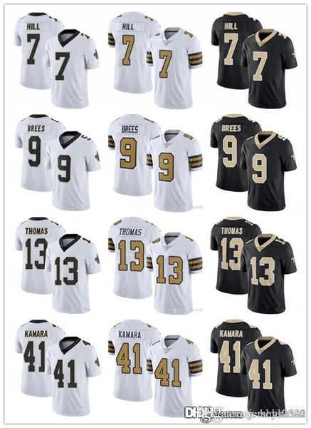 

men women youth new orleans saints jersey 13 michael thomas 41 alvin kamara 9 drew brees 7 taysom hill football jerseys, Black;red