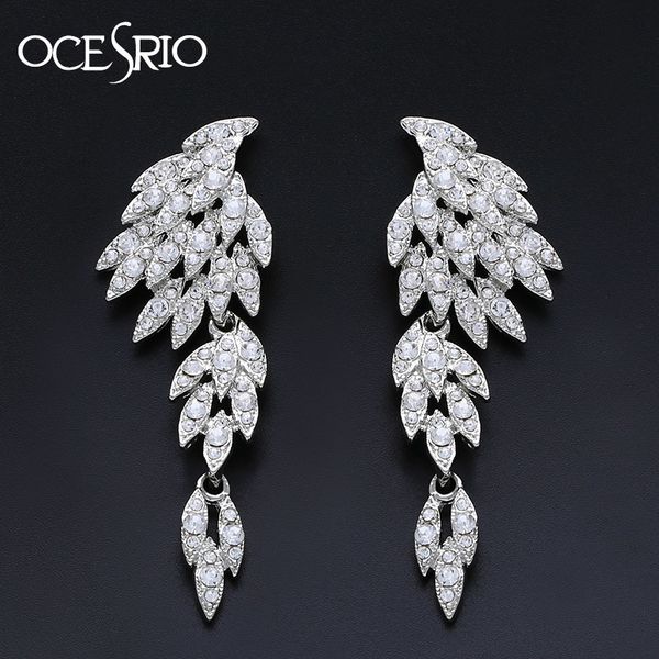 

ocesrio fashion angel wings earrings hanging fashion big rhinestone crystal drop earrings jewelry earing oorbellen ers-h38, Silver