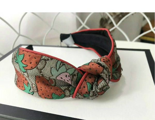

2020 womens designer silk headbands strawberry hair bands head scarf for women girl headwraps gifts