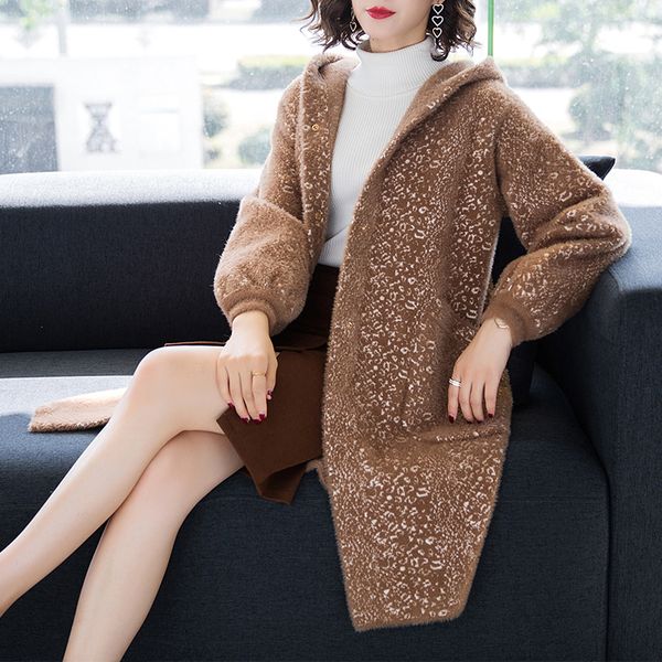 

brand coat fall winter women coat new hit color hooded fashion lantern-sleeve thicken warm loose wild long outerware female, Black