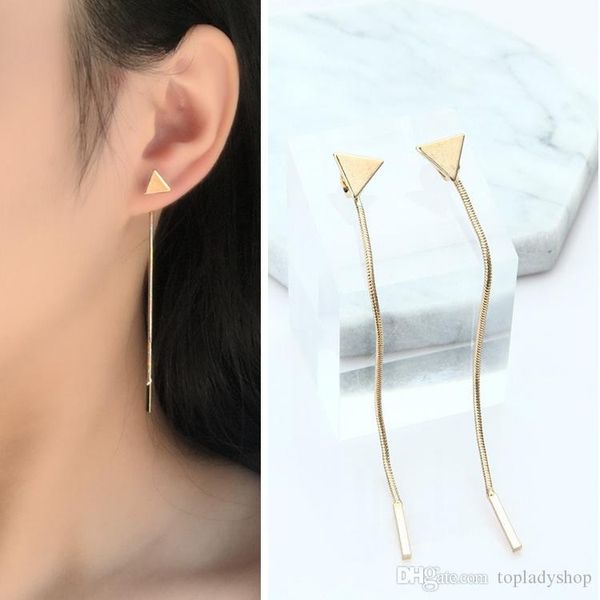 

fashion dangle & chandelier triangle earrings tassel chain earrings hypoallergenic earring wholesale, Silver