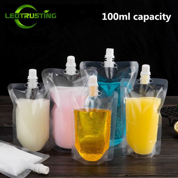 

100ml 200ml 250ml 300ml 500ml stand-up plastic drink packaging bag spout pouch for beverage liquid juice milk coffee dlh169