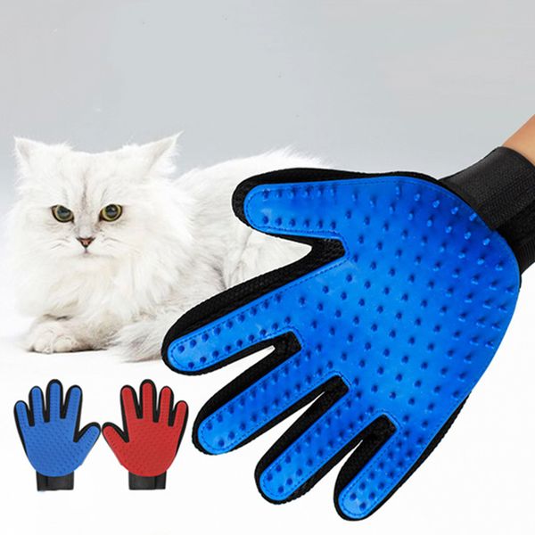 

dog cats clean gloves hair removal cat grooming single face rubber gloves breathable unwoven soft grooming gloves dogs combing panelled 0105