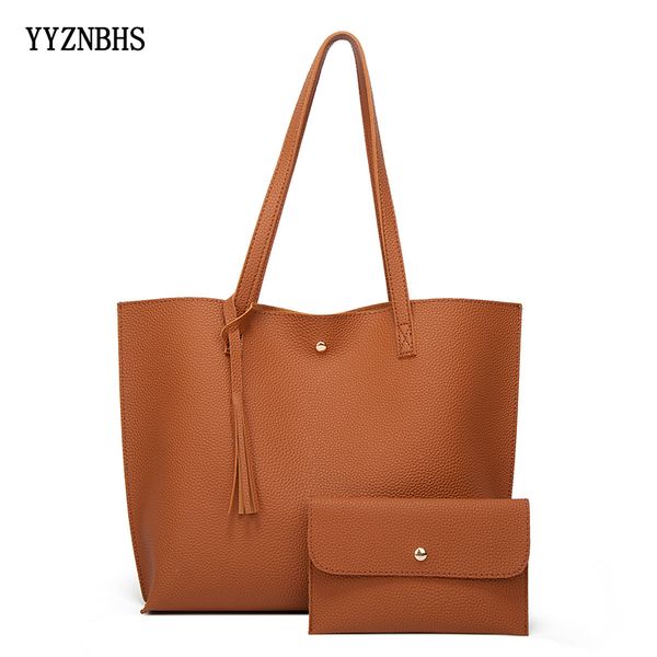 

large capacity tote shoulder bag women soft pu leather handbag with purse ladies simple hand bags casual female big tote bag sac