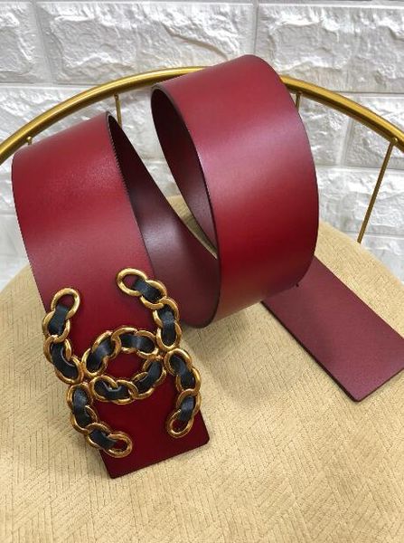 

women's belt women's fashion letters casual gold buckle wide belt red body quality 7cm 2020, Blue;gray