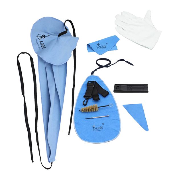 

10 pieces of set saxophone cleaning care kit cloth reed case brush tool
