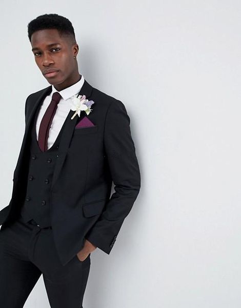 

новое высокое качество нотч groomsmen one button groom tuxedos мужские костюмы свадебные / выпускной вечер / ужин шафер blazer (куртка + брю, Black;gray