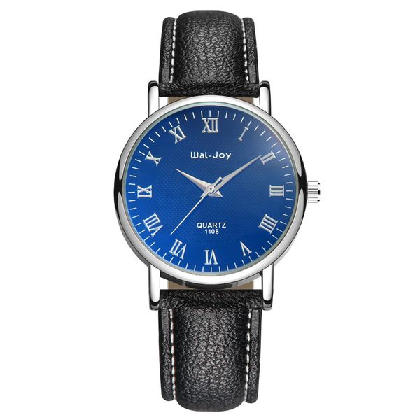 

wj-8101 wal-joy new relogio masculino watches men fashion sport leather band watch male quartz business wristwatch reloj hombre, Slivery;brown